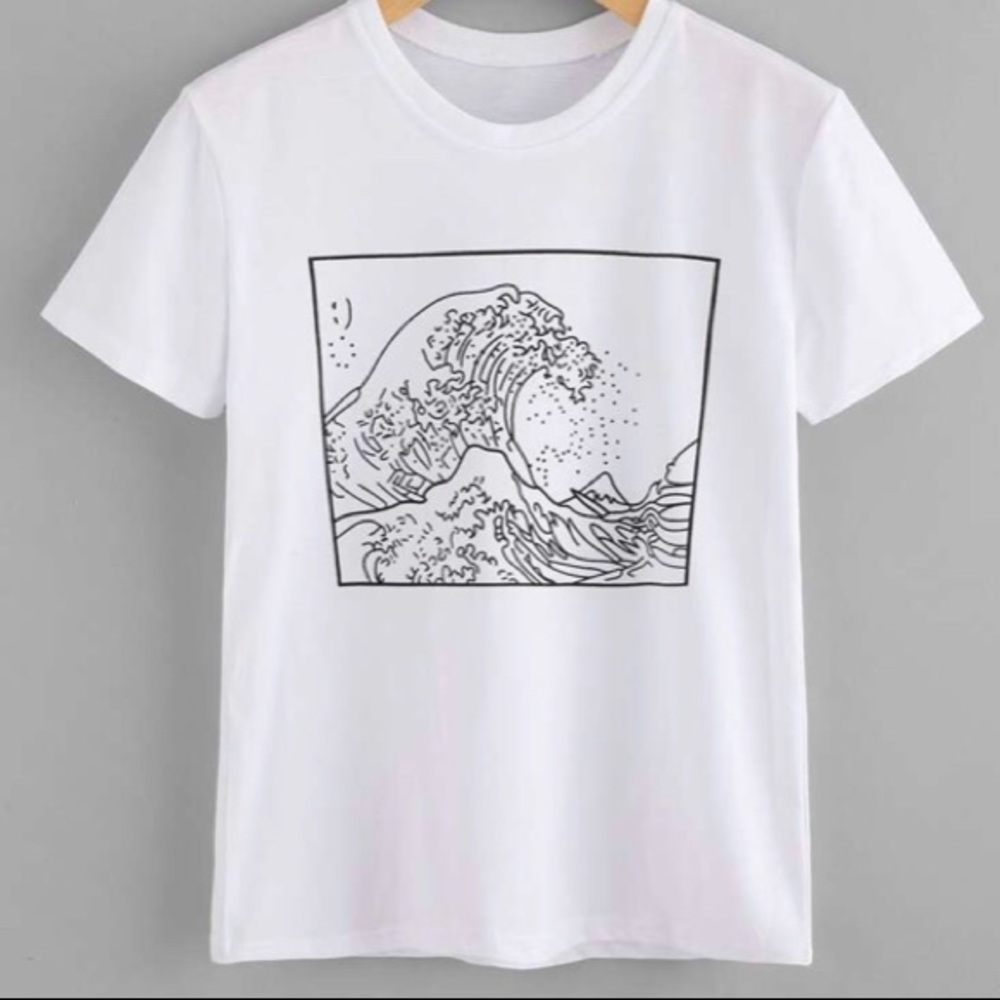 White shirt with wave